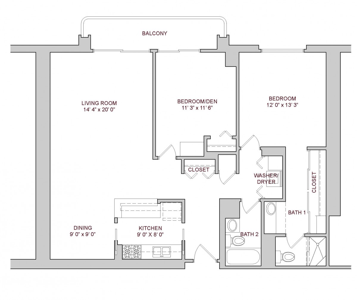 Two Bedroom Plan D